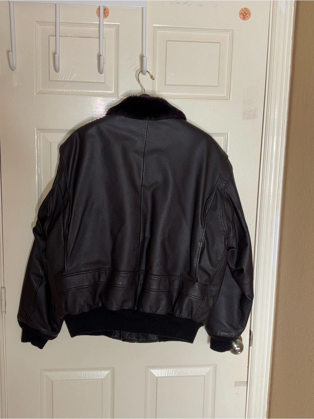 VTG Navy Airborne Leathers Lined Leather Pilots Flight Bomber Jacket L - Picture 9 of 11